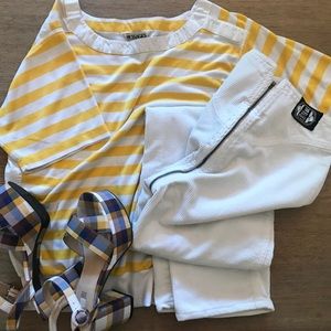 Vintage Rag City Blues High waisted white cords